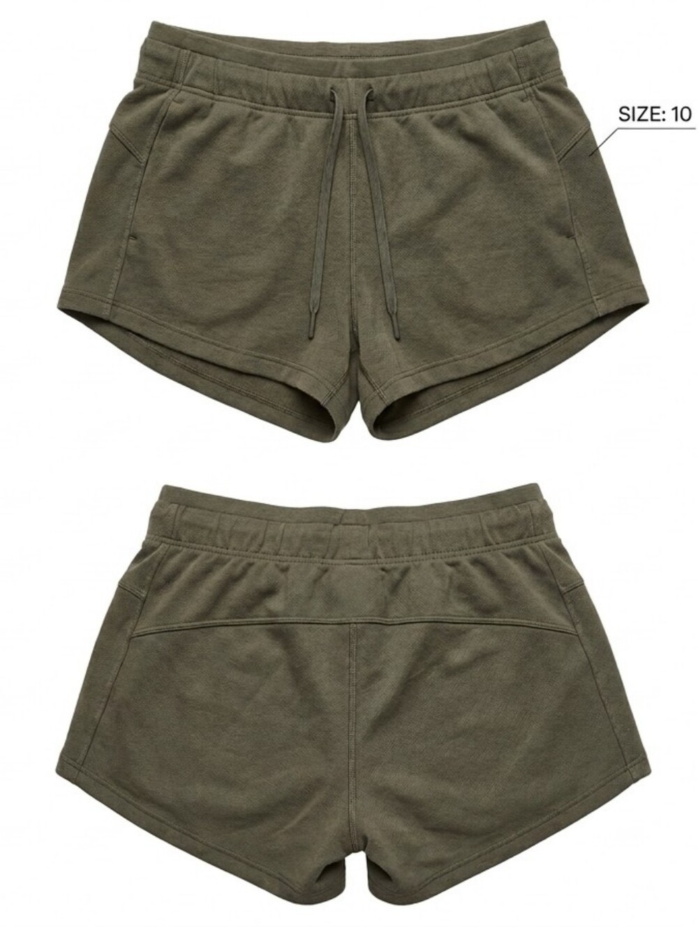 Women's Olive Drawstring Lounge Shorts